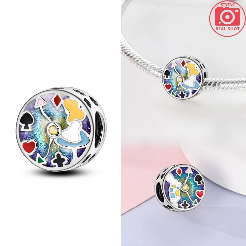 Colored Poker Clock Beads925 Silver Plated Original Beads Fit Original 925 Charms Bracelet Beads Jewelry Diy Gifts For Women