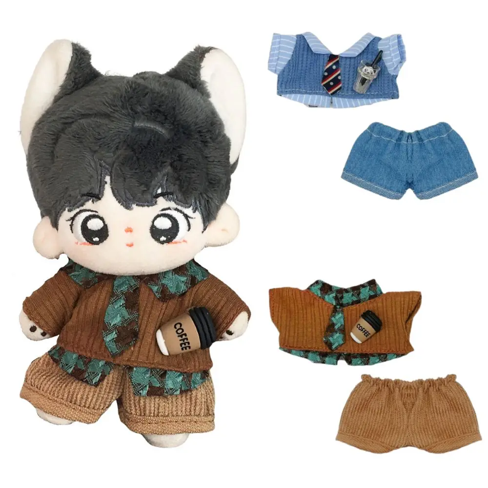 Ropa para muñecas de 10cm, vestido cambiante azul y marrón, juego de muñeca, blusa, pantalones, traje, casa de juego, foto, accesorio, muñeca, uniforme de estudiante, regalo