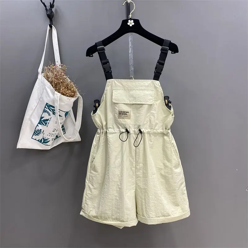 ฤดูร้อนใหม่ผู้หญิง Overalls กางเกงขาสั้นหลวมเดินทางเอวสูง Workwear Jumpsuit
