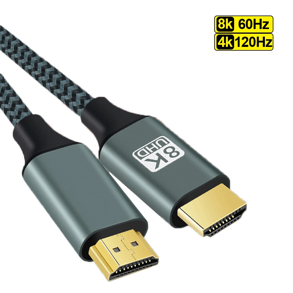 HDMI 2.1 خط مضفر 8K ناقل الحركة فائق الوضوح 8K 60 هرتز 4k 120 هرتز 48Gbps 0.5M-5M كمبيوتر محمول توجيه ناعم PS4 ps5