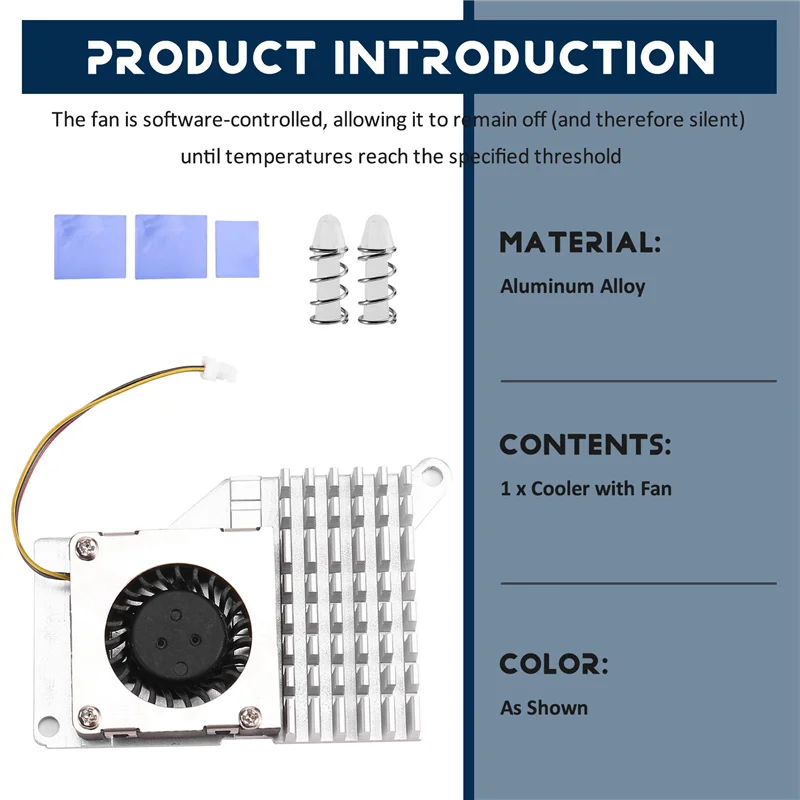 FORW-3X For Raspberry Pi 5 Pi5 Active Cooler With Speed Cooling Fan Radiator Heatsink