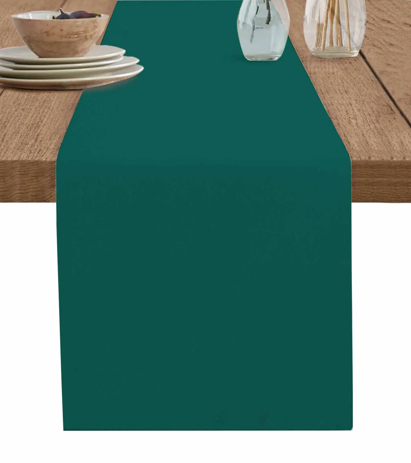 Solid Sand Gold Green Aventurine Table Runners Coffee Tablecloth Wedding Decoration Modern Home Party Table Mats