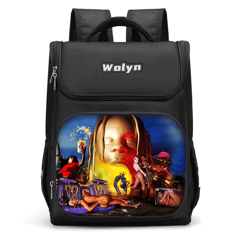 Rapper T-Travis S-Scott Large Child Backpack Boy Girls School Bag For Men Women Traveling Backpack Durable and Multi Compartmen