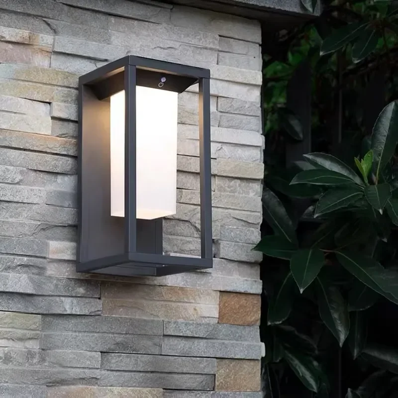 Wall lamp with motion sensor Outdoor waterproof IP65 coral Waterproof black garden Outdoor wall lamp