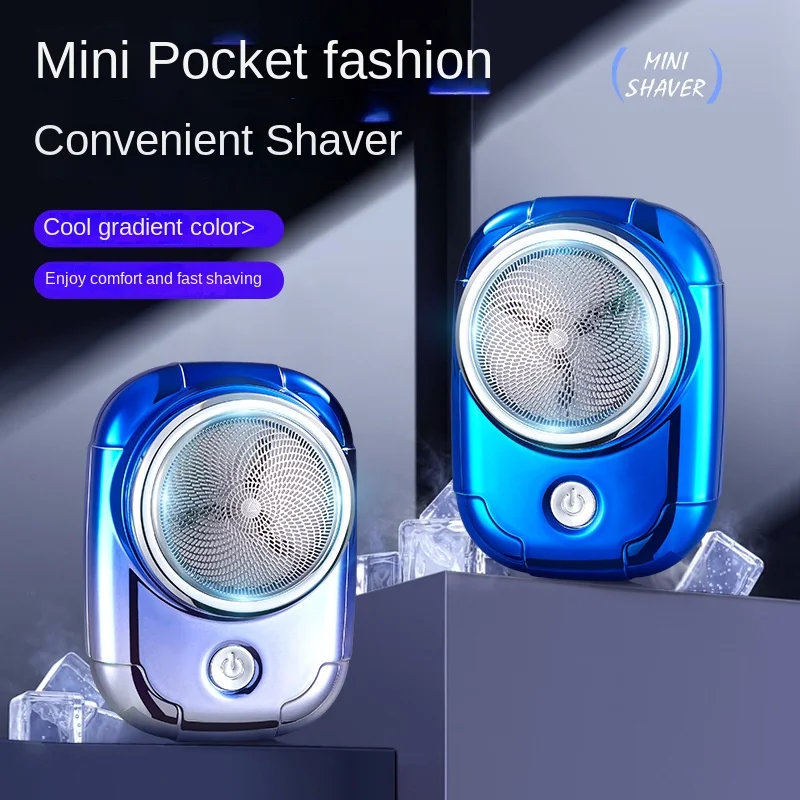 Men's Mini Portable Electric Shaver TYPE-C Charging Curved Flexible Blade Mesh Shaver