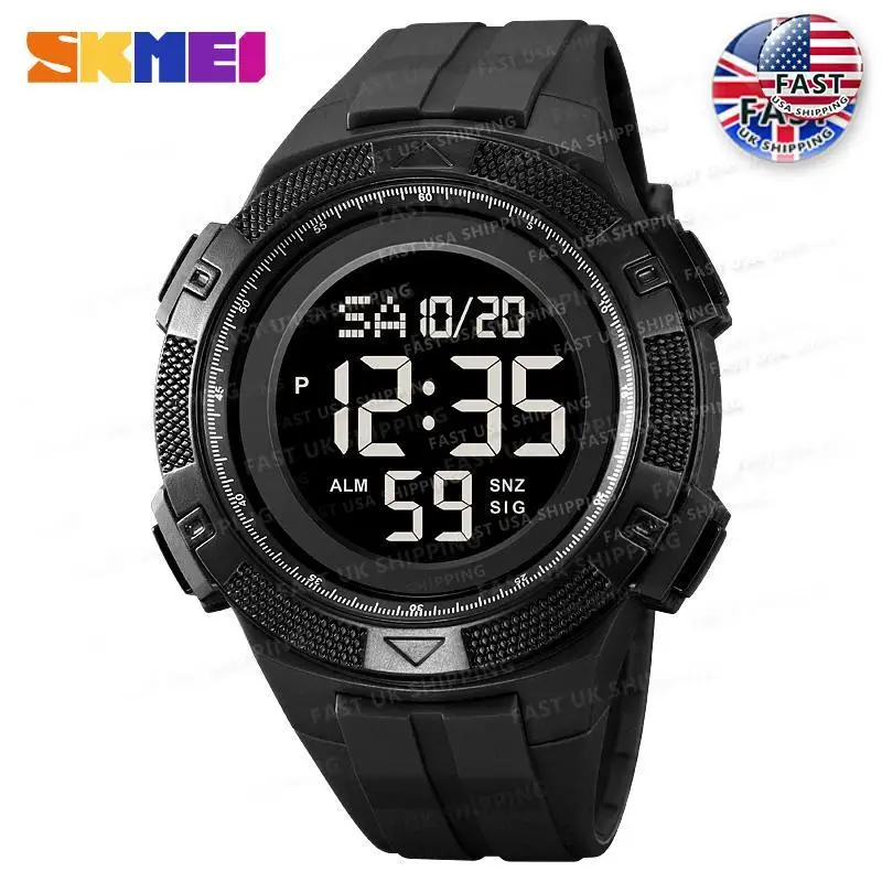 

SKMEI Relojes Para Hombres Подсветка Цифровые спортивные часы Мужские наручные часы с секундомером обратного отсчета 5 бар Водонепроницаемые наручные часы