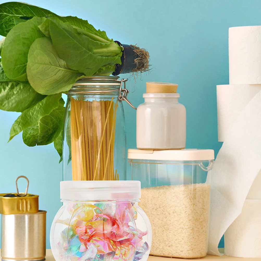 

24Pcs Transparent Pumpkin Candy Jars Airtight Lid Design Dry Food Storage Box Tea Coffee Bean Holder Decorative Desktop