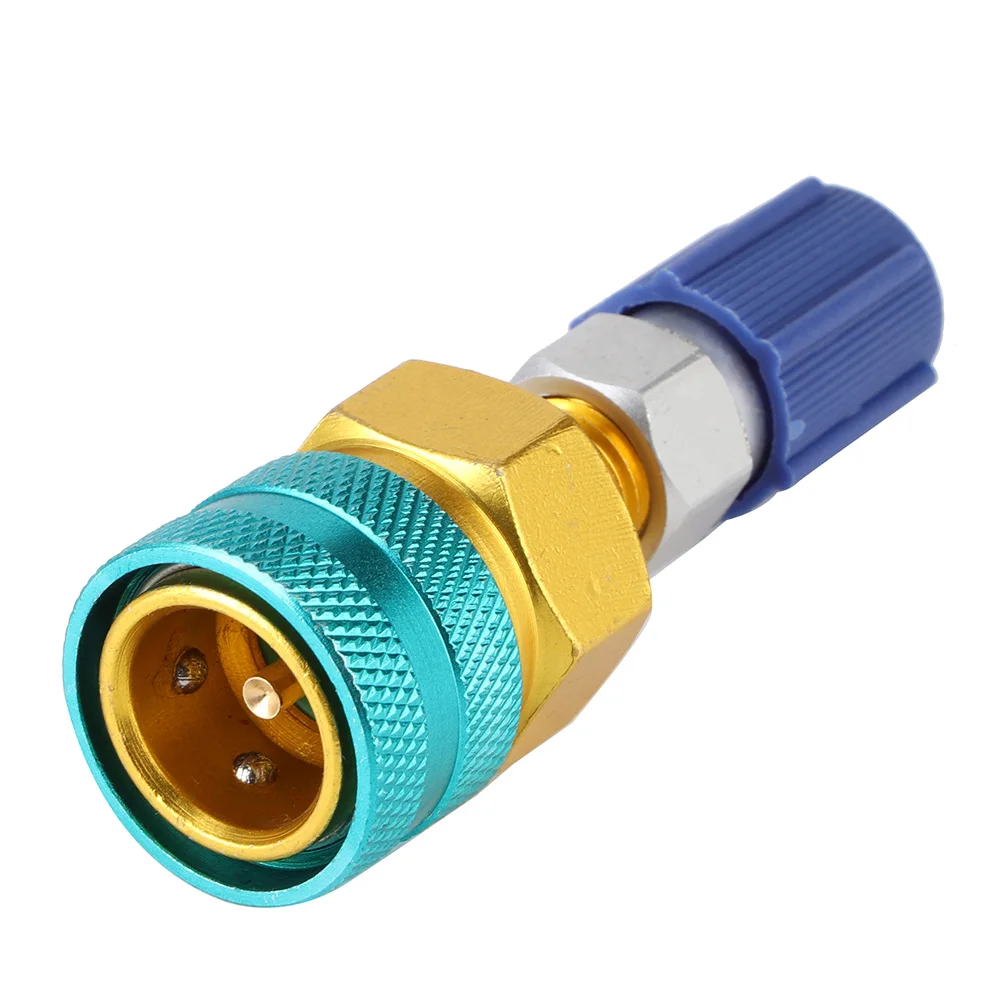 QC1234L+13LS5V1 R1234YF Low Side Quick Coupler Car AC Refrigerant Fluorinated Liquid Connector Quick Coupler Brass Quick Coupler