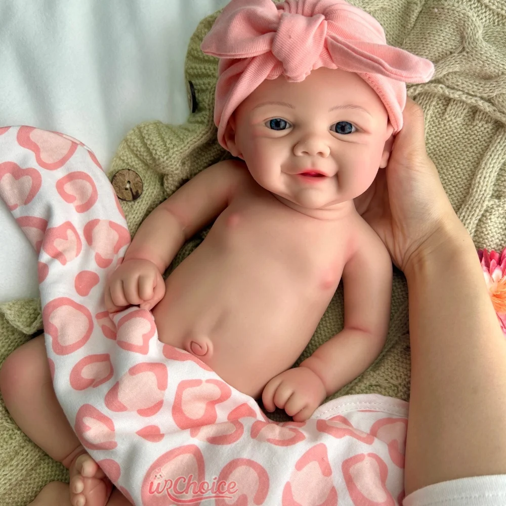 43cm Cute Doll Lifelike Baby Girl Vivienne Silicone Reborn Baby 3D Skin Painted Weighted Doll for Grandma Birthday Gift