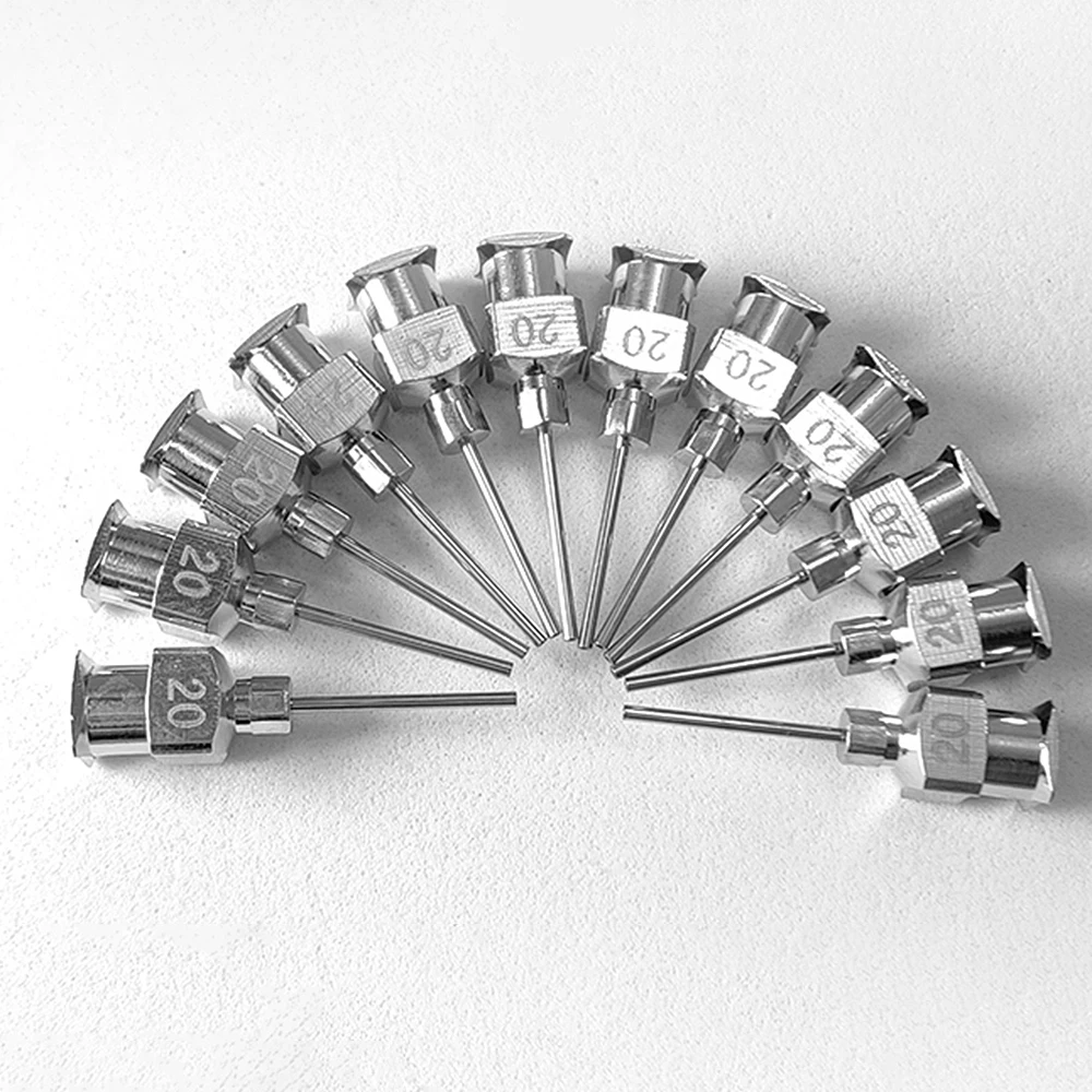 12 Pack Dispensing Needle Stainless Steel Blunt Tip Needle 0.5 inch 8G, 10G, 12G, 16G, 18G, 20G, 26G, 30G, glue needle