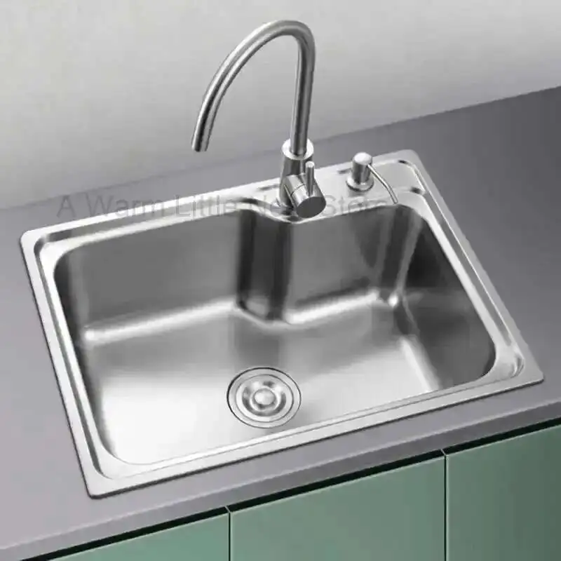 

Stainless Steel Kitchen Sinks luxury Wash Basin Thickened Washing Sink creative washbasin Single Table Basin Kitchen Accessories