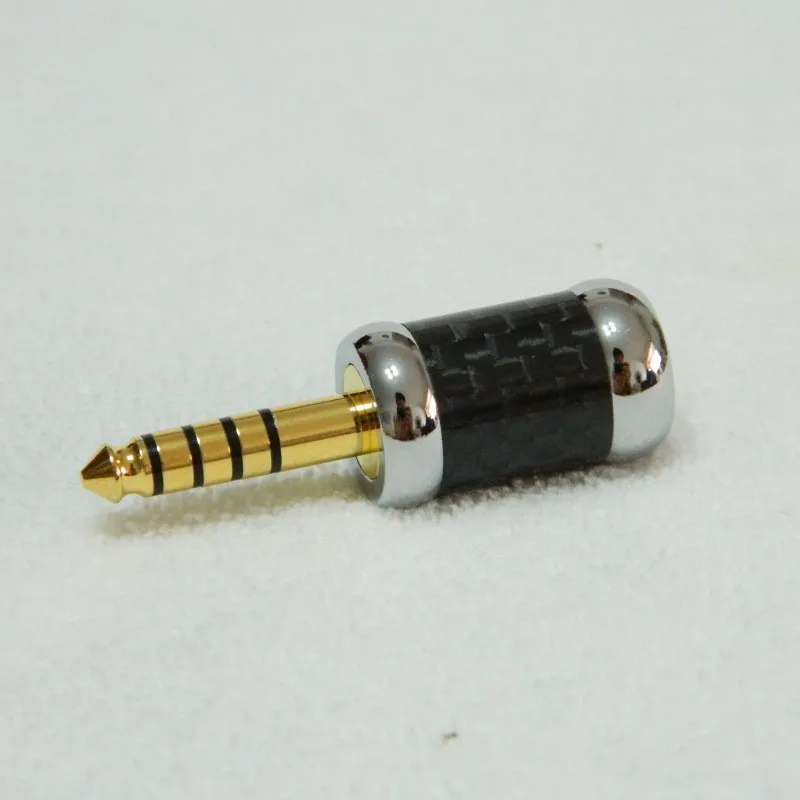 10PCS Rhodium/Gold Plated 4.4mm Plug Carbon Fibre Shell Terminal 5 Pole Balanced For DIY Repair Headphone Earphone 4.4