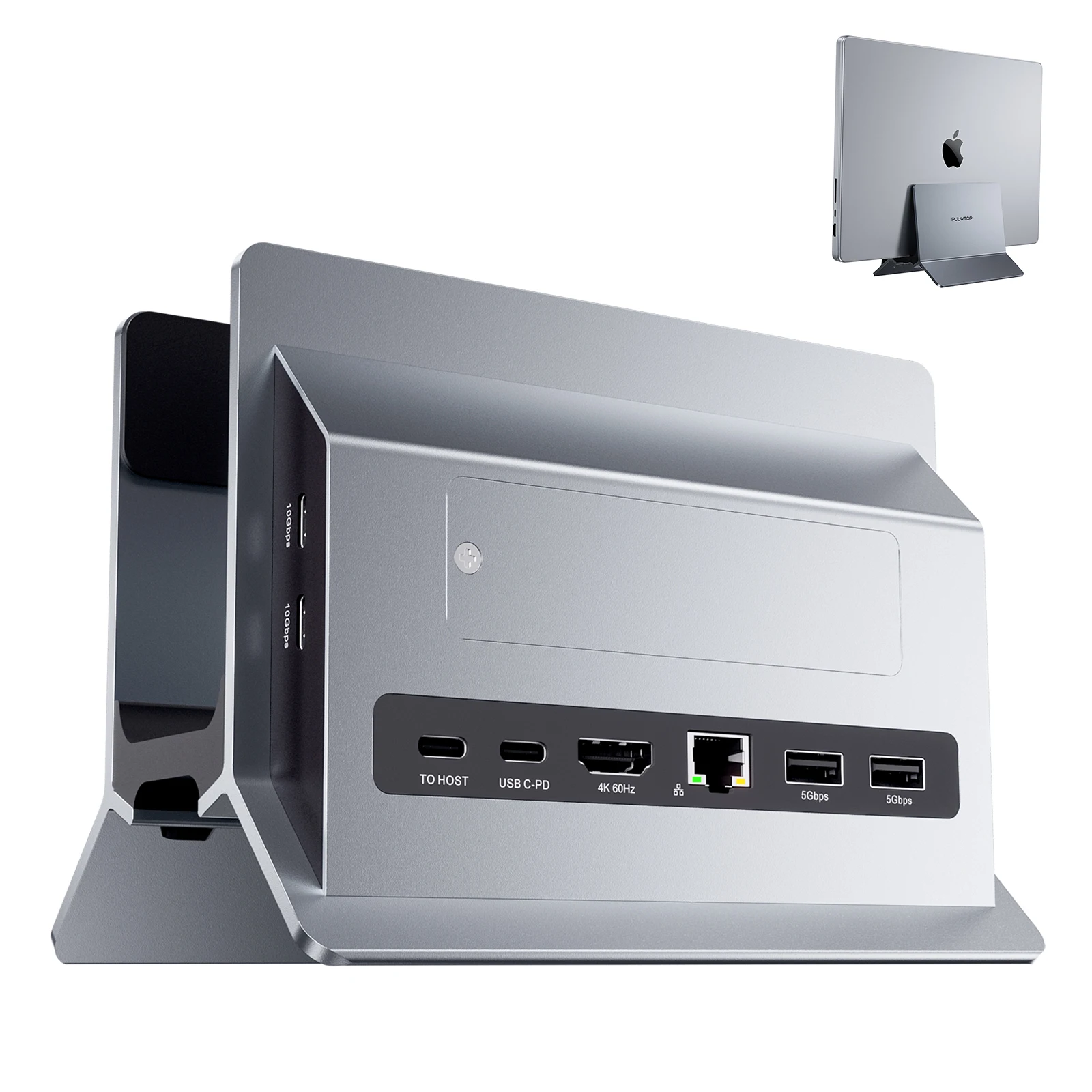 Vertical MacBook Docking Station, Docking Station for Mac mini with M.2 NVMe case Compatible with MacBook Pro/Air,Windows Laptop