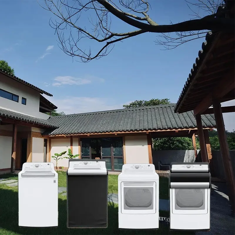 أغطية الغسالة والمجفف مقاومة للماء مع سحاب مناسب لمعظم آلات التحميل الأمامي، وحماية الأجهزة، وغطاء الغسالة