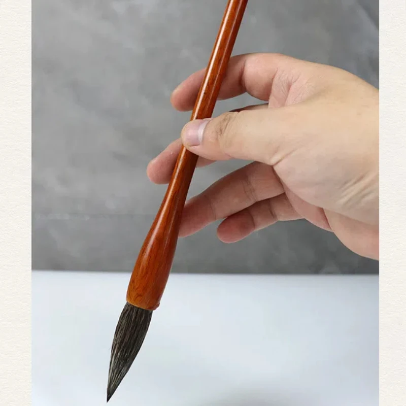 Stone Badge Hair Chinese Brush Medium Regular Script Brush Zeng Gang Chinese Painting Landscape Tree Stone Brush Pen Art Supply