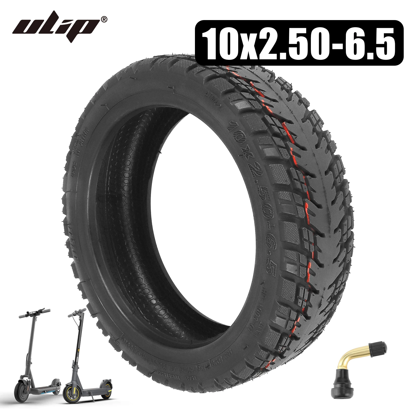 

Ulip 10x2.50-6.5 Vacuum Tubeless Tire for Ninebot MAX G30 With INMOTION L9 Electric Scooters 10 Inch Tyre Replacement With Valve