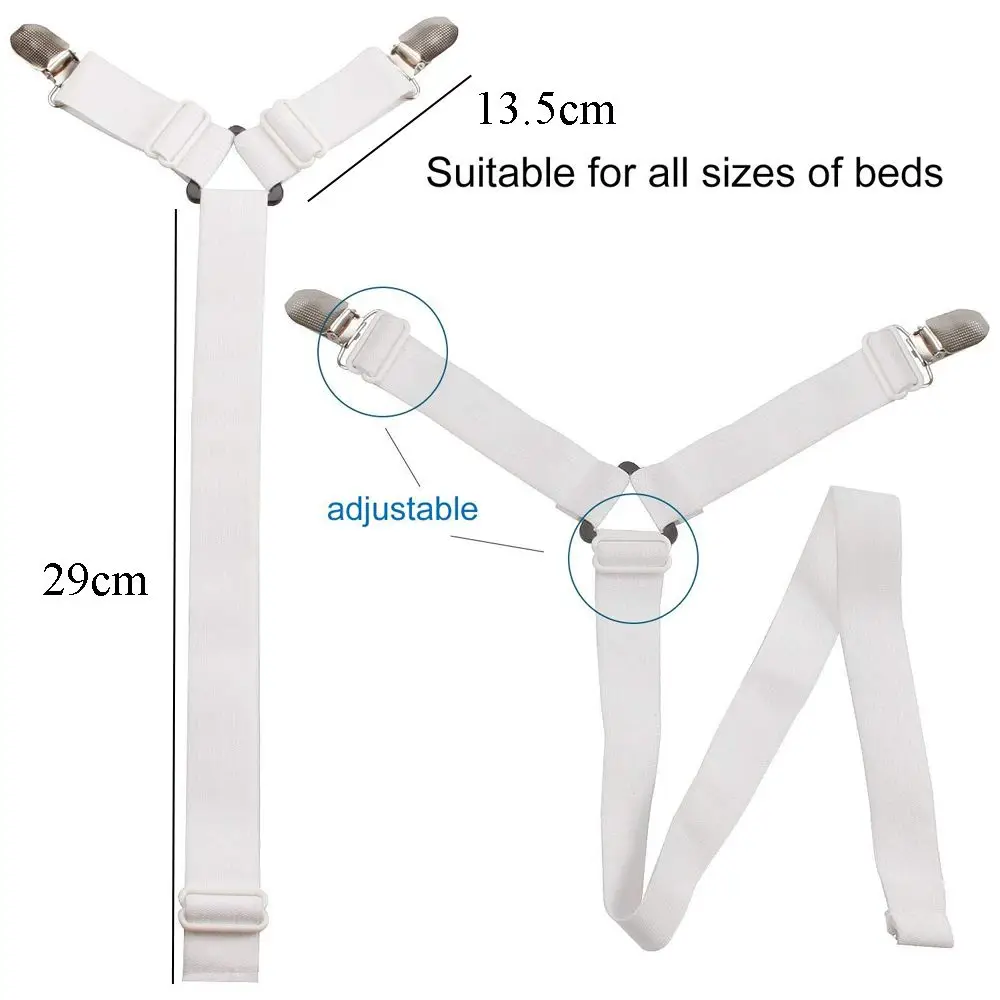 12 Clips Adjustable Elastic Bed Sheet Holder Mattress Clip Fasteners Cover Blankets Non-Slip Fixing Strap Grippers