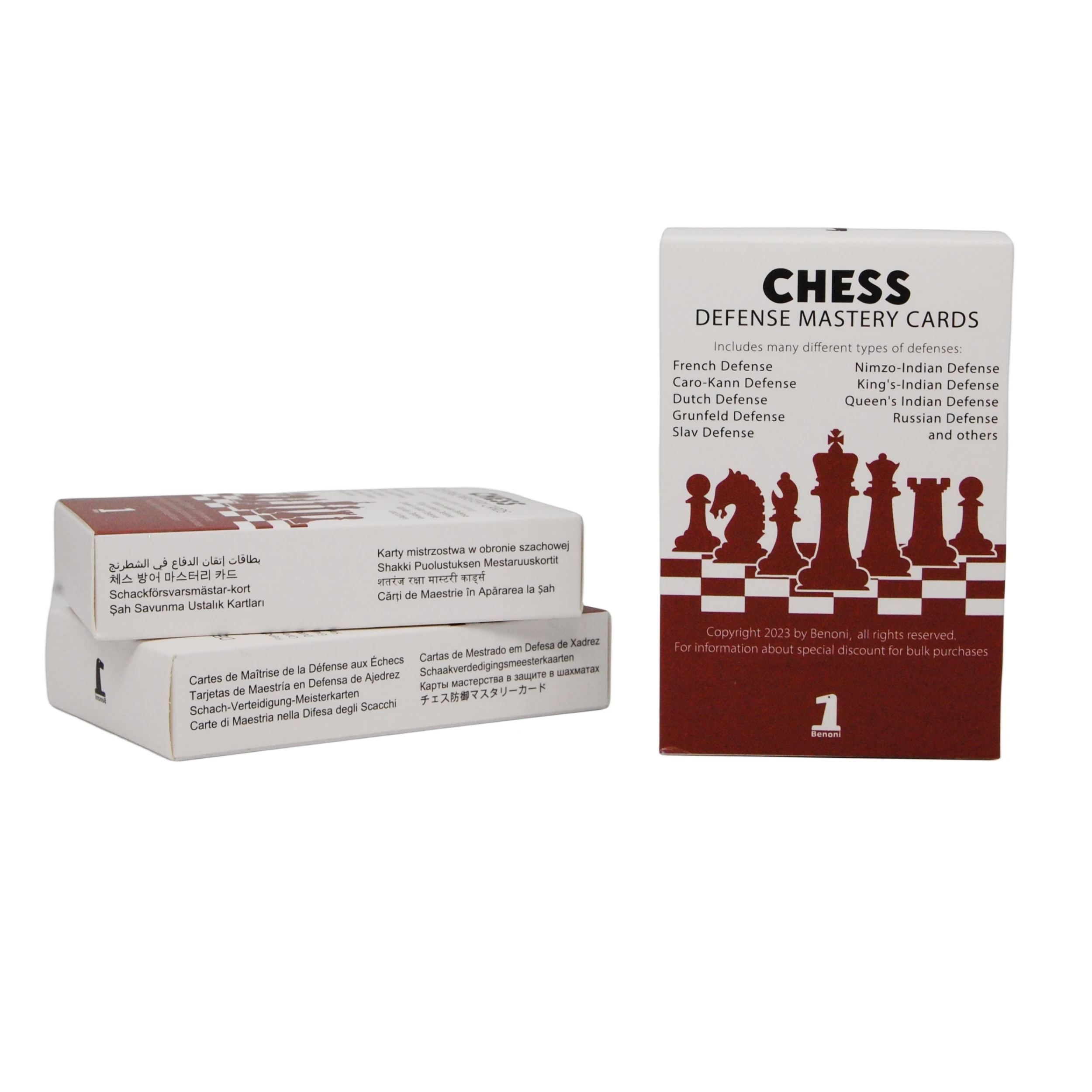 Benoni Chess Openings Cards -  Best gift for chess lovers to study chess strategy, tactics, opening moves