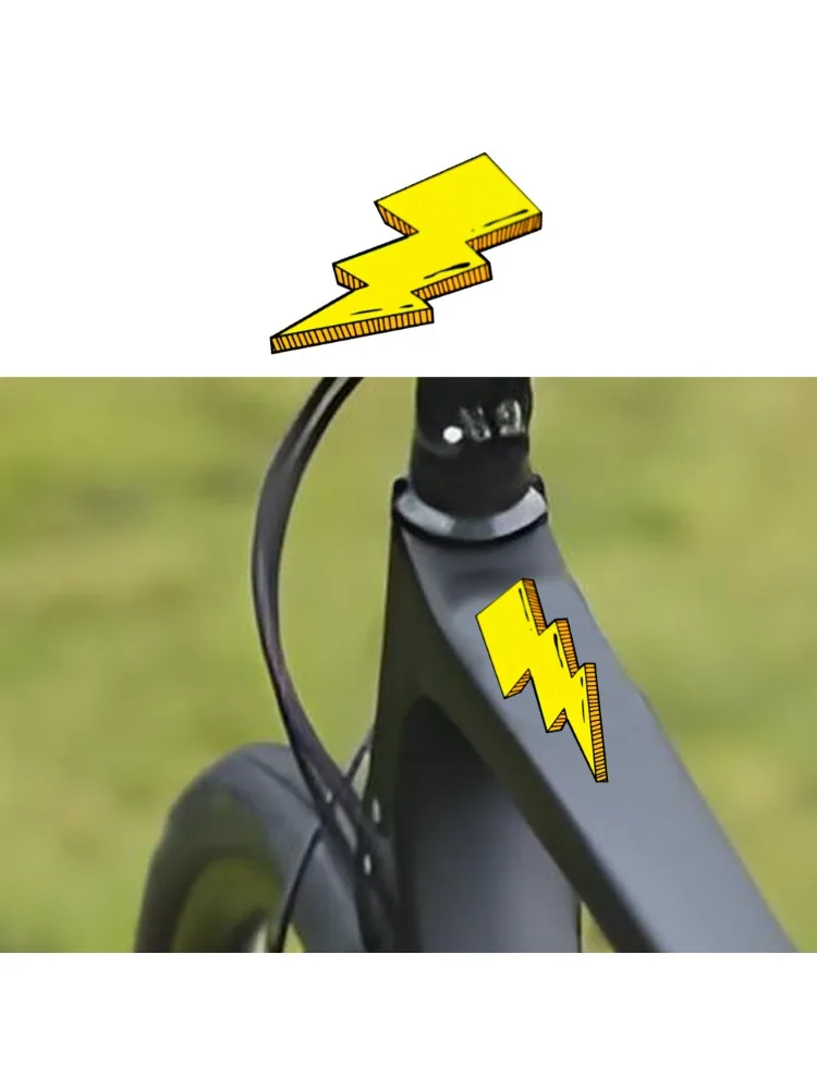 AliExpress 2pcs Lightning Road Bicycle Frame Stickers Top Tube Waterproof Fashion DIY Decoration Accessories Bike Durable Vinyl Decals