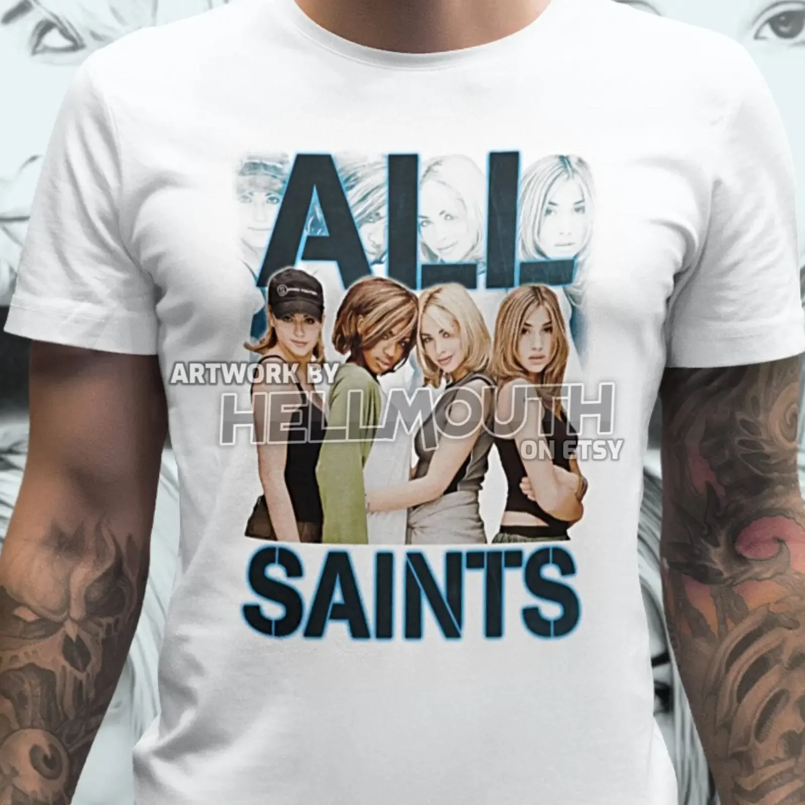 Camiseta Retro de los 90s de All Saints Girl Band, Casual, para Tallas Melanie, Shaznay, Natalie, Nicole, Appleton, Estilo Vintage Lavado, Streetwear