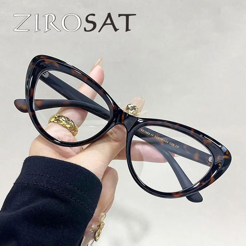 ZIROSAT YC1303 New Non-magnetic tr90 Myopia Glasses Retro Square Optical Prescription Eyeglasses Frame For Men Or Women