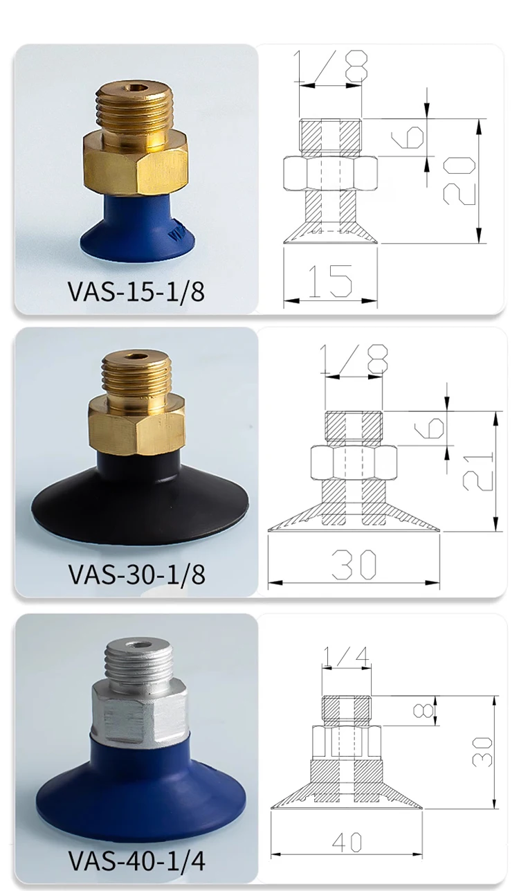 3pcs/lot Organ Type Vacuum Suction Cup VAS Series VAS-15 VASB-30 VAS-40 VAS-55 VAS-75