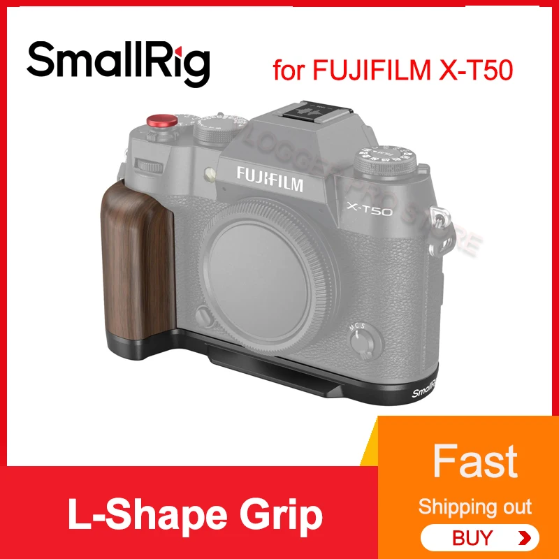 SMALLRIG Wooden L-Shape Grip for FUJIFILM X-T50 Ergonomic Wooden Grip with Arca-Swiss Quick Release Plate Lightweight Handgrip