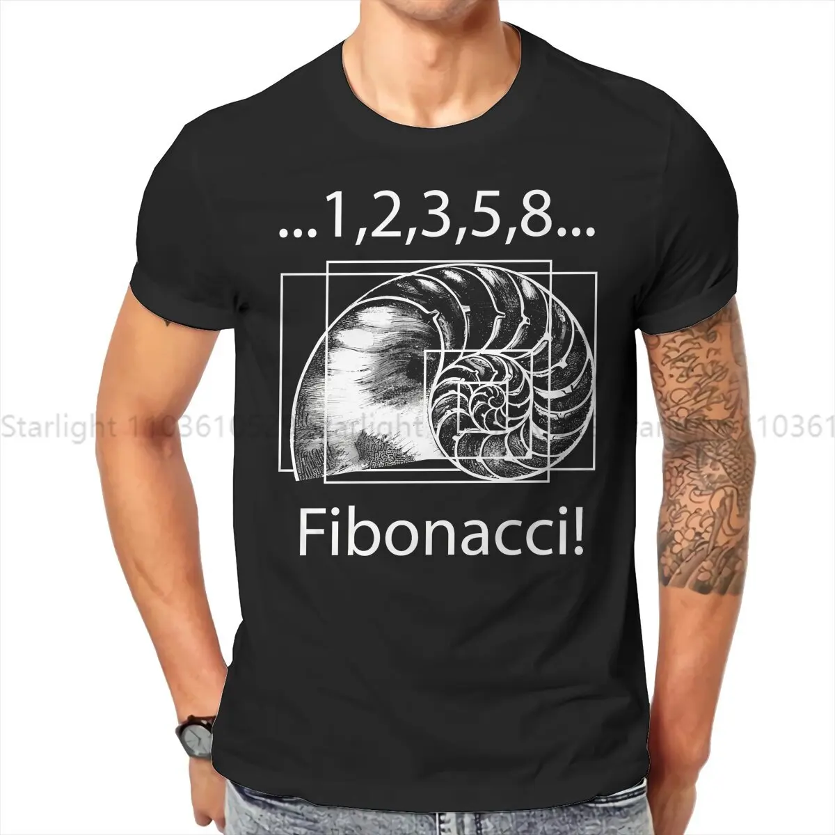 12358 Unique TShirt Fibonacci Sequence Golden Ratio Casual T Shirt Newest T-shirt For Men Women