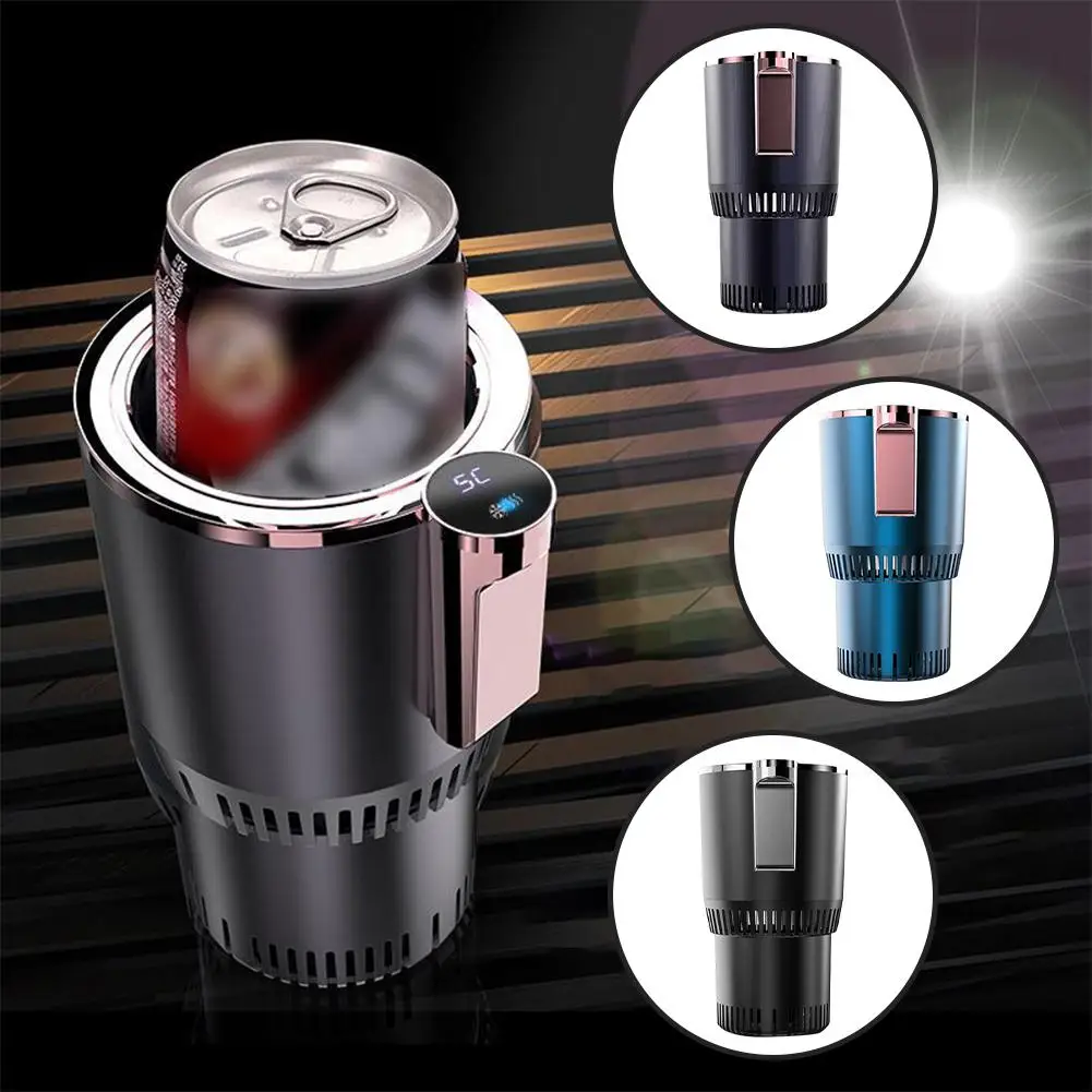 Car Cold Hot Cup Touch Screen Beverage Can Smart Digital Display Car Cup Holder Cooler Heater Home Camping Travel Car Cup Holder