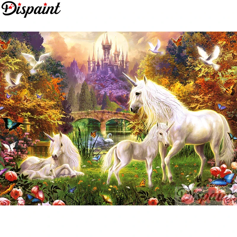 

Dispaint Full Square/Round Drill 5D DIY Diamond Painting "Cartoon Horse" Embroidery Cross Stitch 3D Home Decor A10762