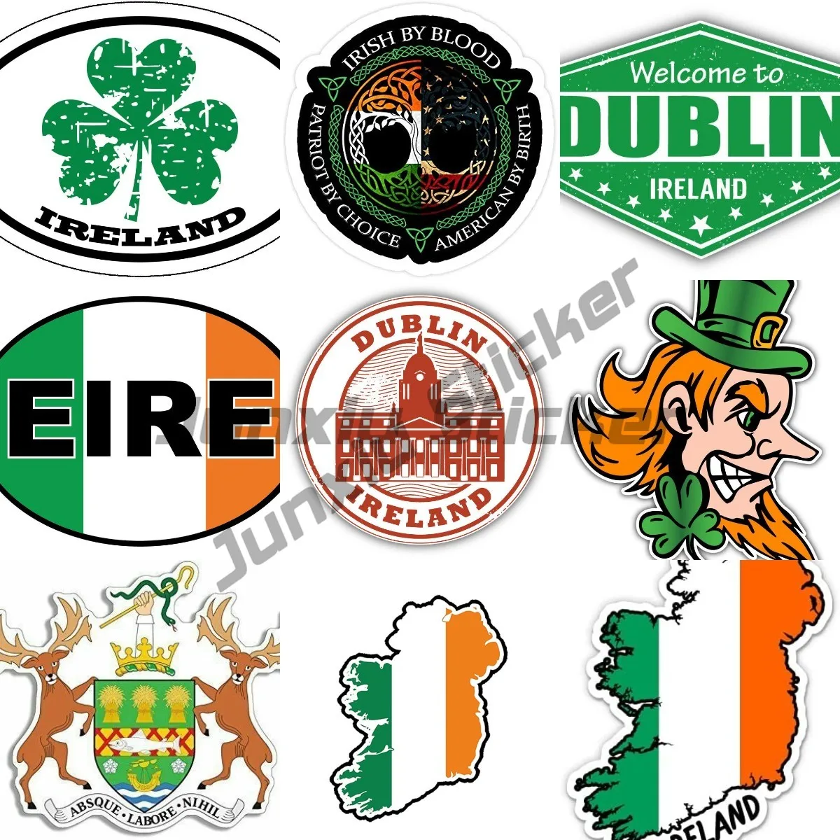 Irish Flag Decal Ireland Dublin Flag Map Car Truck Window Sticker Kawaii Car Accessories Car Decor Glue Sticker