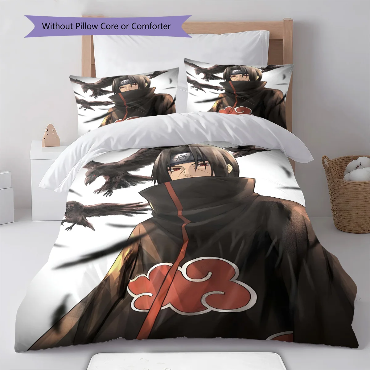 Naruto Sitting Pose Cute Anime Bedding Set Duvet Cover Polyester Soft Comforter Set -QJY