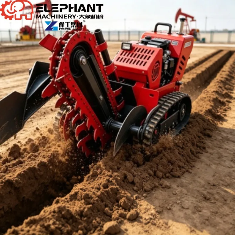 Tracked Trencher, Mini Heavy Duty Farm Trench Digging Machine Agricultural Trenching Equipment For Orchard