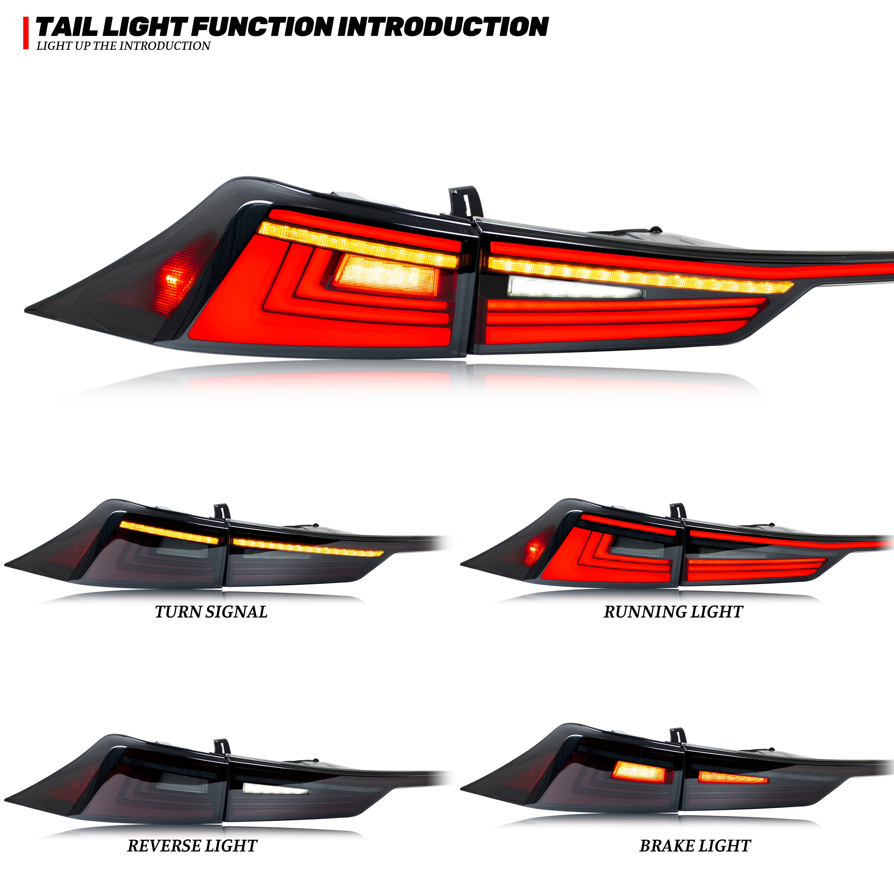 LED Tail Lights & Trunk Lamp for Lexus IS250 IS350 IS200t IS300 ISF 2014-2020 Dynamic Animation Sequential Indicator Rear Lamps