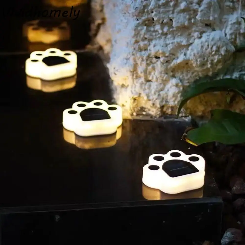 Solar Powered Solar Garden Light Decoration IP65 Waterproof LED Lawn Light Intelligent Light Control Animal Paw Print