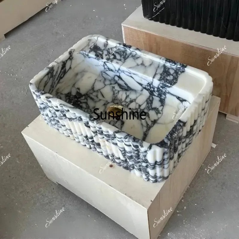 Elegant Modern Marble Bathroom Sink Villa Washbasin Stylish Countertops