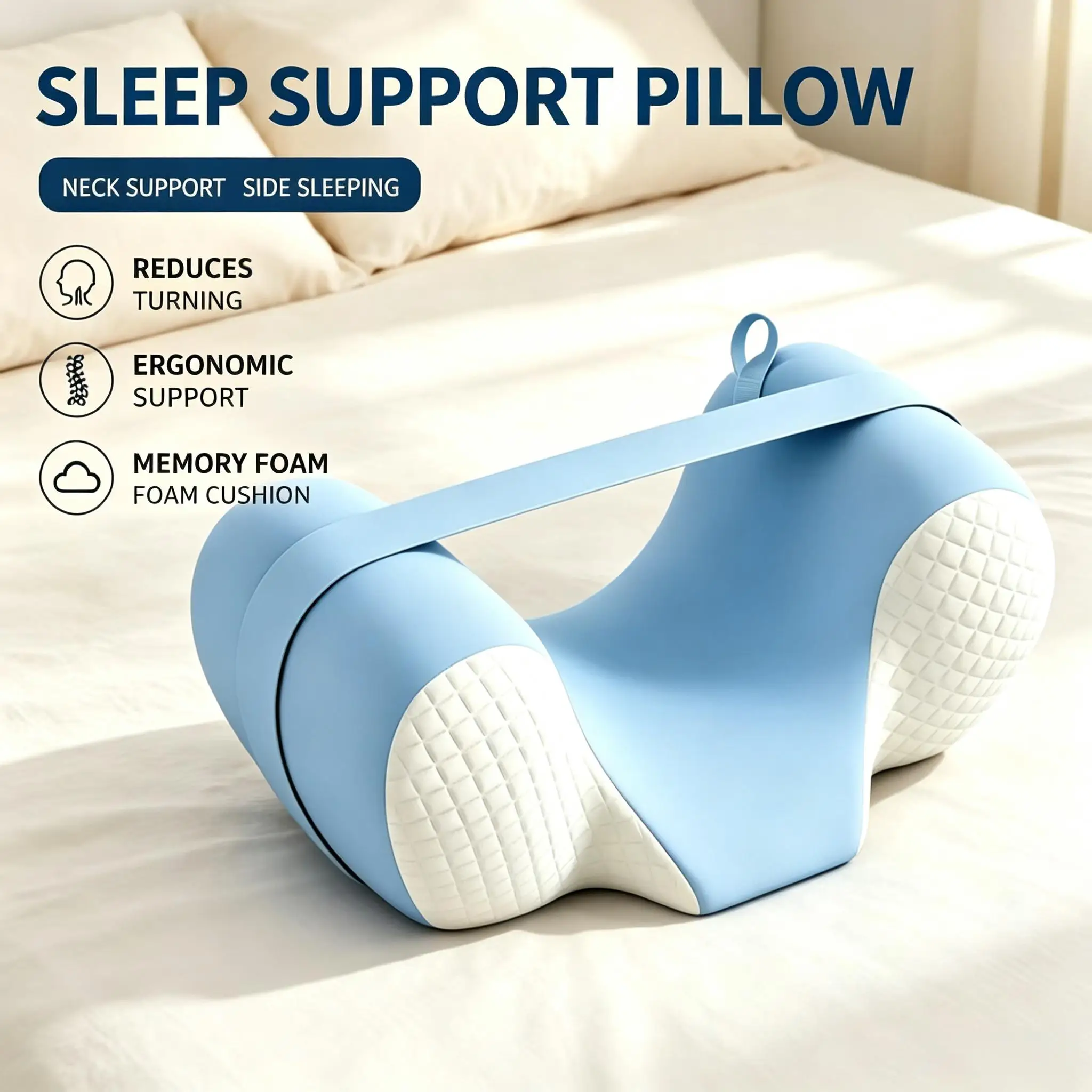 Anti-Side Fixed Posture Correction Beauty Pillow Anti-Turn Over Side Lying Cervical Nasal Line Supine Sleeping Pillow Breathable