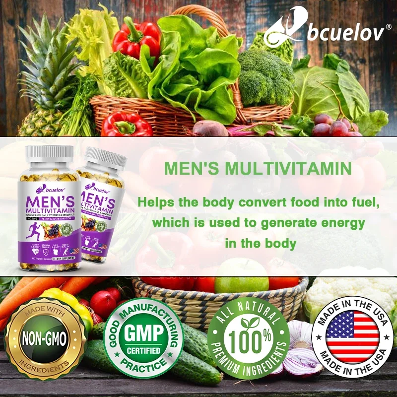 Men\'s Multivitamin-strengthens Body, Promotes Blood Circulation and Muscle Growth, Supplements Vitamins and Minerals