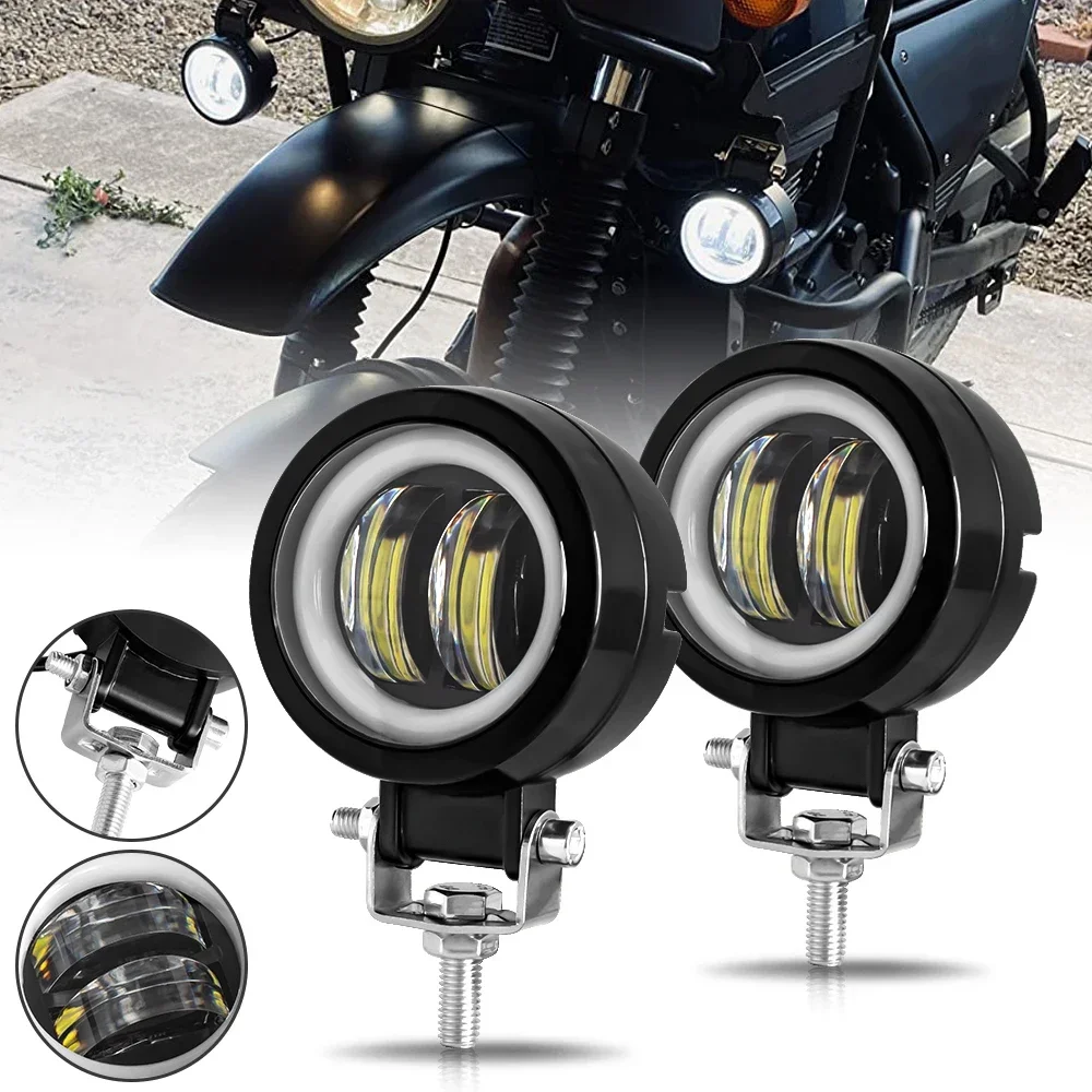 

Waterproof Round Angel Eyes LED Light Portable Spotlights Motorcycle Offroad Truck Driving Car Boat Work Light Amagi