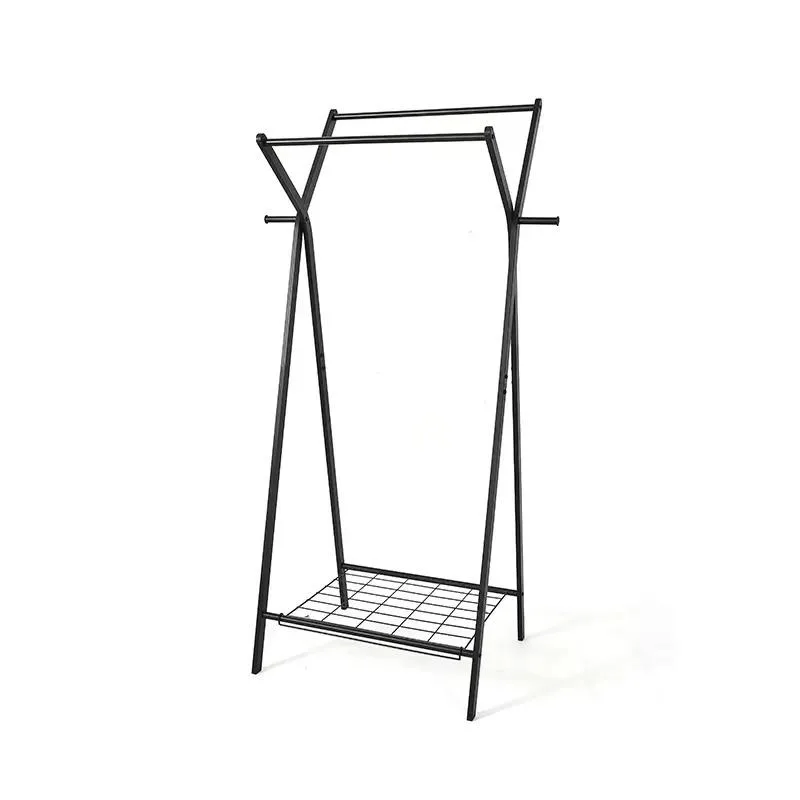 Wholesale New Foldable Steel Floor Drying Rack Single Layer Vertical Portable Clothing Storage Rack for Living Room Use
