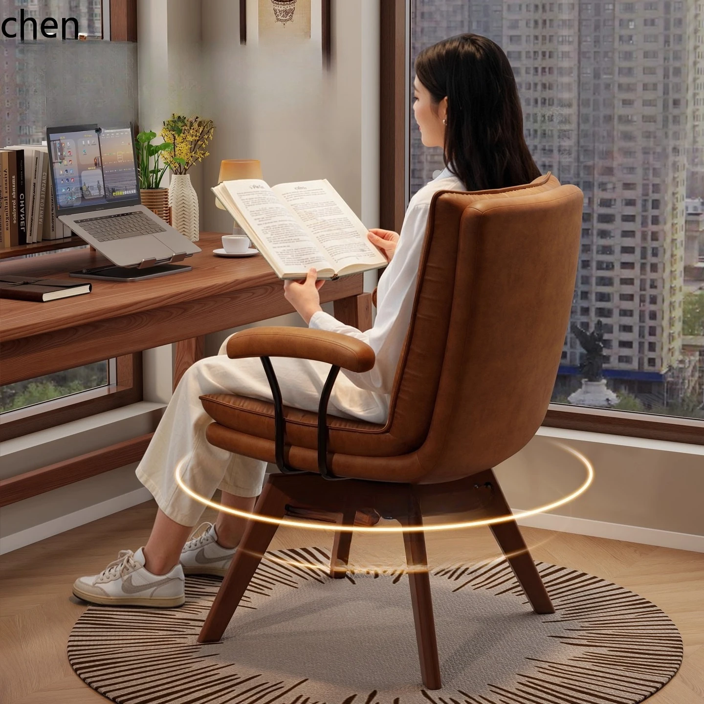 CZ Home Solid Wood Swivel Desk - Home Office Login 评论和价格