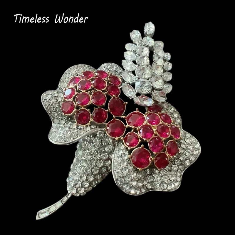Timeless Wonder Fancy Crystal Zircon Floral Brooch Pins for Women Designer Jewelry Runway Top Vintage Gift Rare Mix 5250