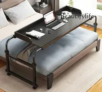 L Hogar Decoración Length& Height Adjustable Rolling Table Computer Desk Home Office Writing Desk Notebook Table Top Desk Sofa B