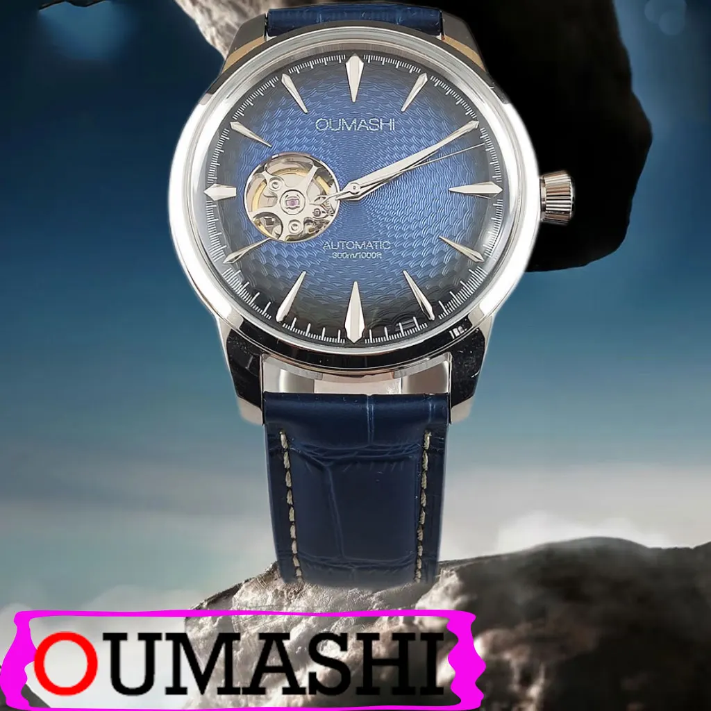 

NH Watch 38 Cocktail Automatic Men10ATM Waterproof Wristbatch Double Dome Sapphire Crystal Tandorio Dive Clock Date Leather Band