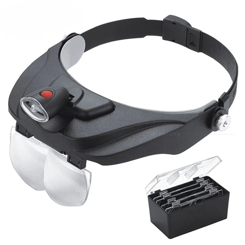 

1.2x 1.8x 2.5x 3.5x 4PCS Magnification HD Magnifying Glasses with LED Lights Helping Hand Soldering Solder Clamp Loupe Magnifier