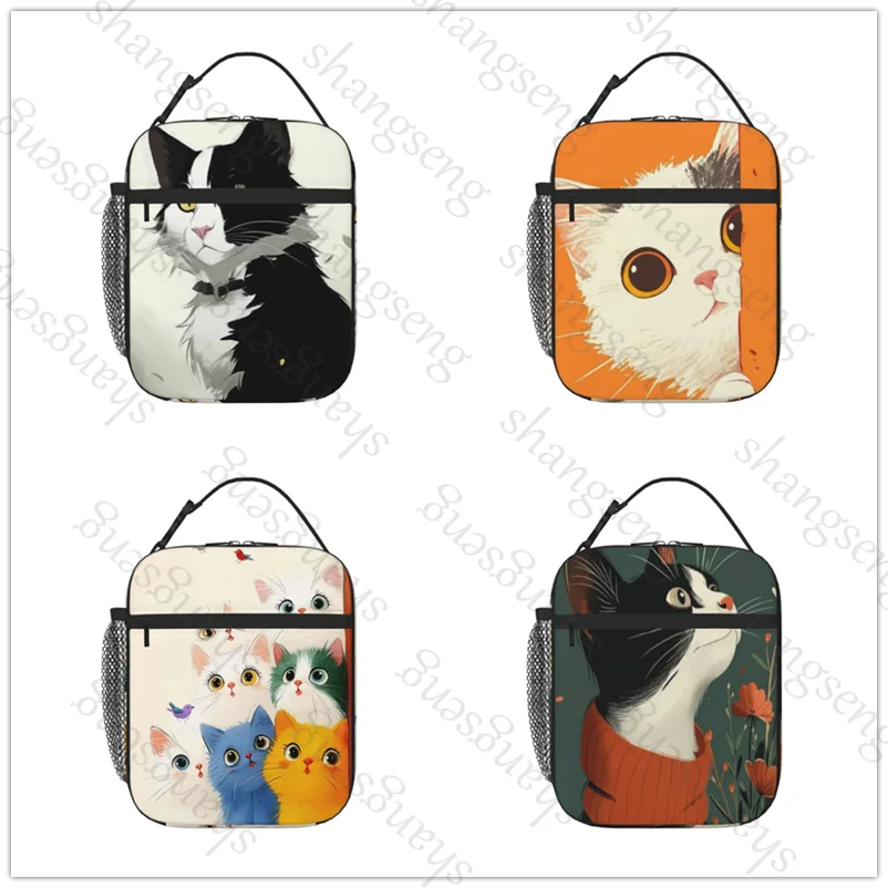 

Изолированная сумка для обеда, утолщенная водонепроницаемая сумка для студентов, пакет со льдом для путешествий на открытом воздухе, сумка для пикника, милый кошачий животный