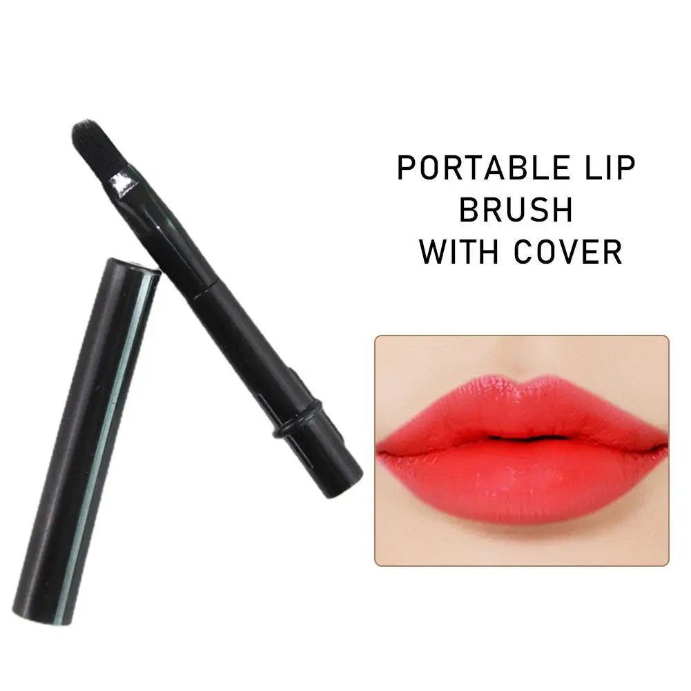 Makeup Lip Brushes Lipliner brushes Black with Cap Retractable Lipstick Brush Travel Portable lip scrub brush Gloss Makeup Brush