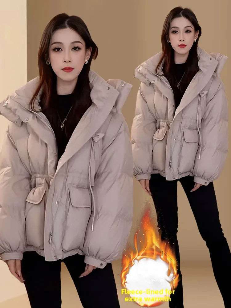 Anclara Red Fce forrado de algodón Jaet mujer Otoño Invierno nuevo Sle tamaño pequeño cálido abrigo de moda prendas de vestir exteriores