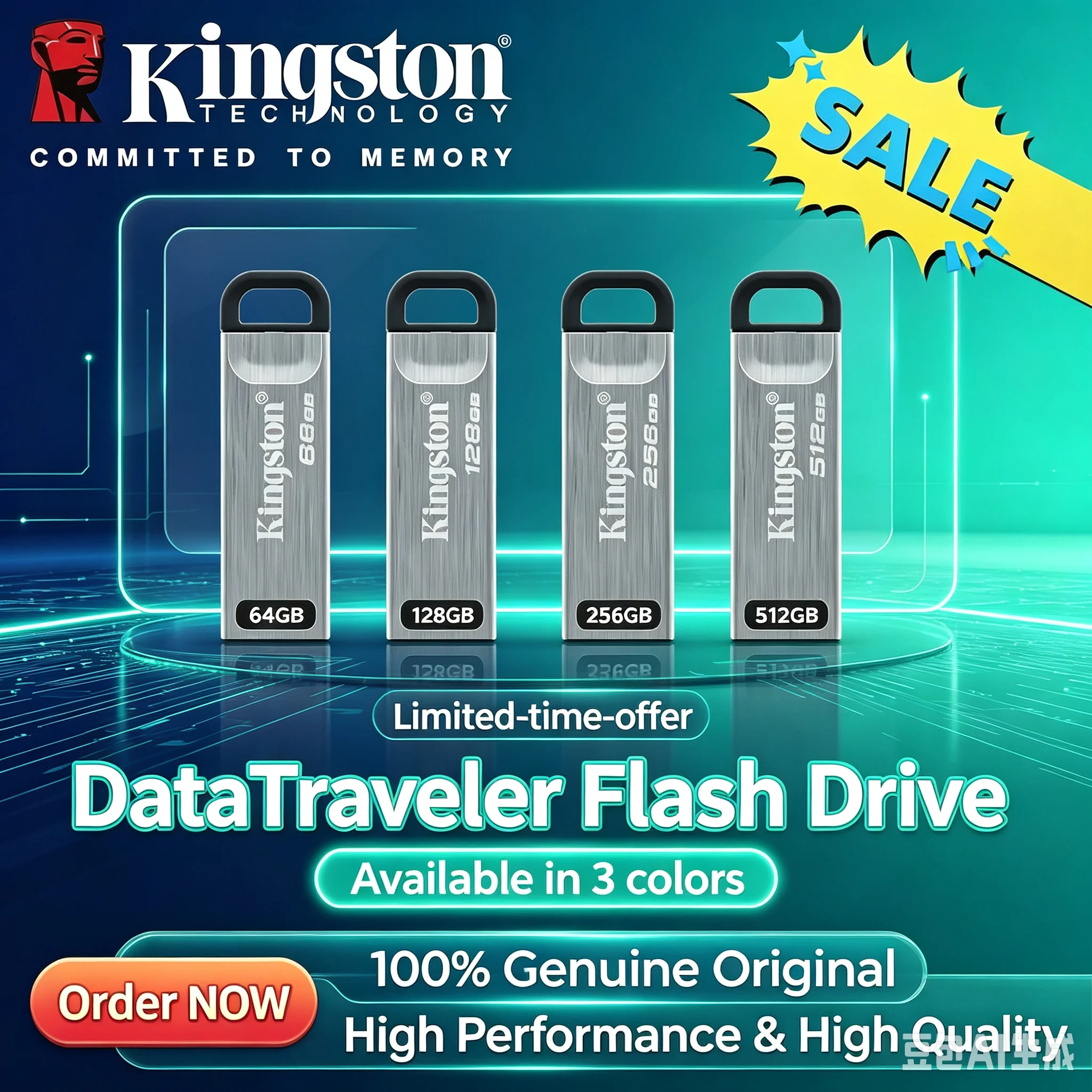 100% Genuine Kingston DataTraveler Kyson USB Flash Drive 32GB 64GB 128GB 256GB USB 3.2 Flash Penrive DTKN Pen Drive for Computer