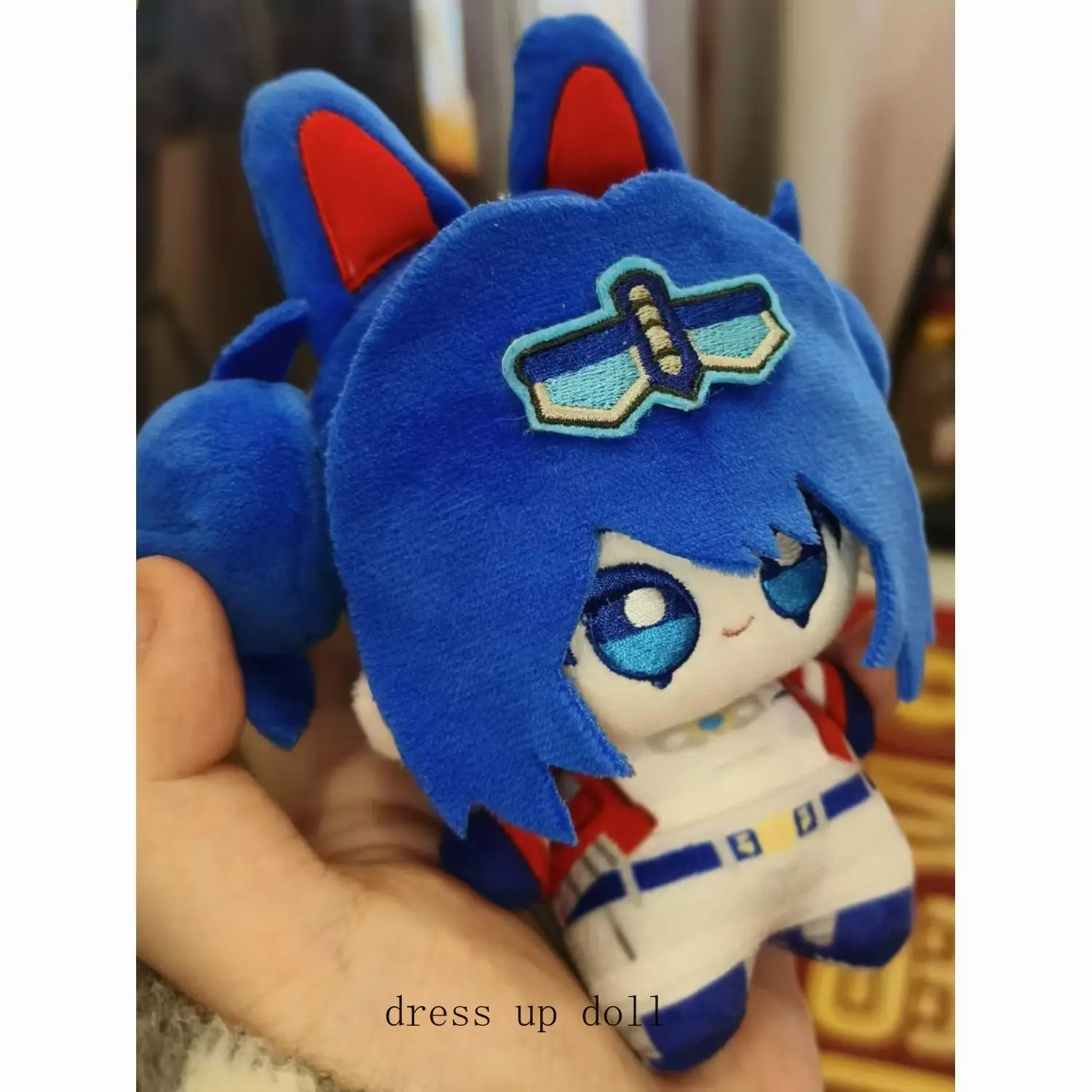 10cm Anime Cute Dolls Blue Plush Cotton Doll Pendant Cute Starfish Body Dango Toy Cosplay Keychain Xmas Gift